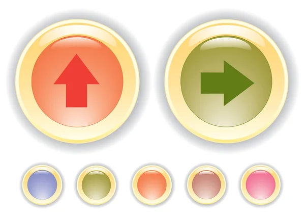 Botões de vetor com ícone de seta — Vetor de Stock