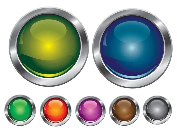Vector insamling av knappar i olika färger — Stock vektor