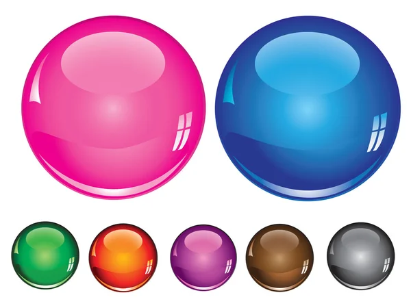 Vector collection of buttons in various colors — Stock Vector