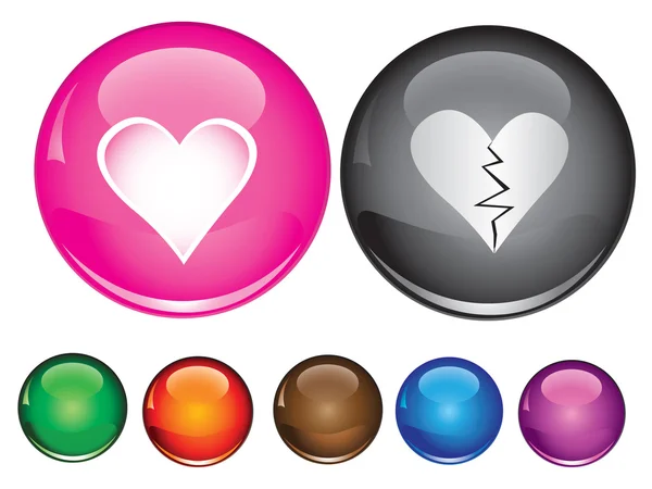 Vector icons with heart sign — Stock Vector