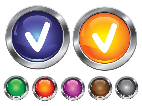 Vektorové ikony s zkontrolovat znamení — Stockový vektor