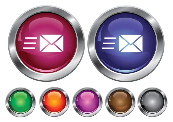 Ícones de coleção vetorial com sinal de correio de velocidade, botão vazio inclu — Vetor de Stock