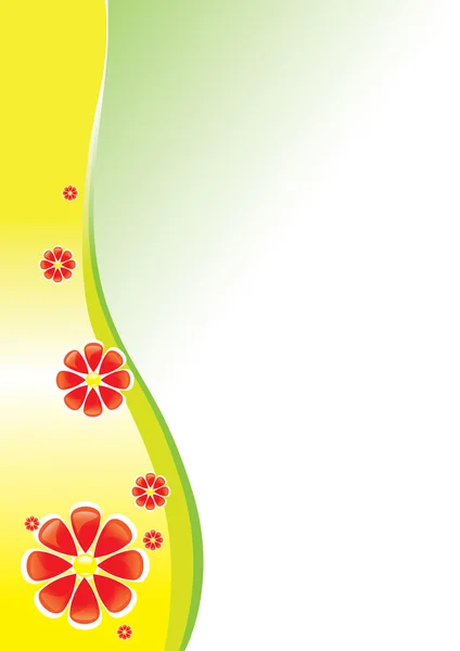 Fondo vectorial con flores rojas — Vector de stock