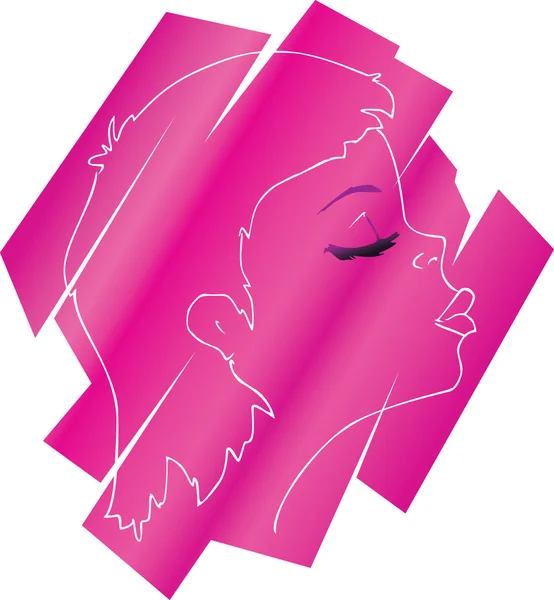 Portrait de la jeune fille souhaitant un baiser — Image vectorielle