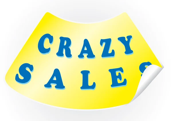 Crazy försäljning klistermärke i ett vektorformat — Stock vektor