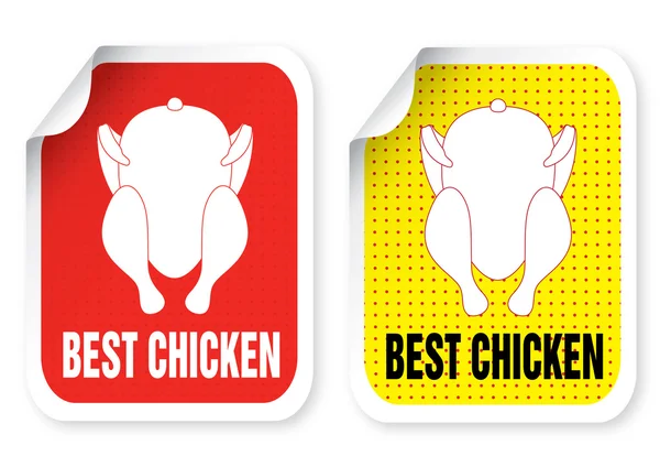 Étiquette avec une illustration de poulet rôti — Image vectorielle