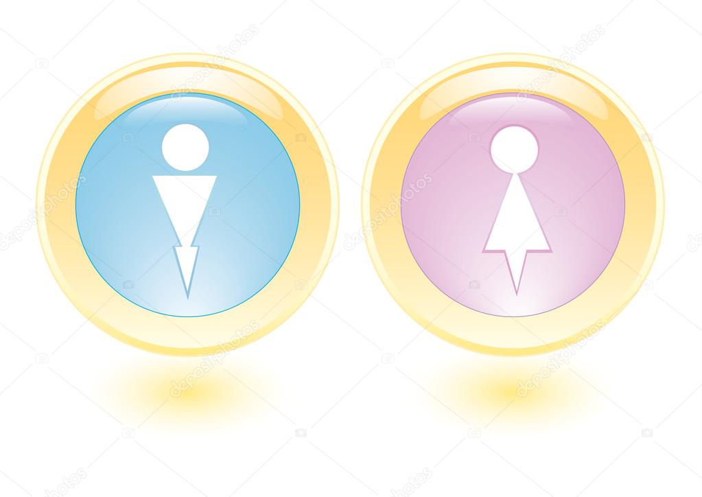 Vector icons with man and woman silhouette
