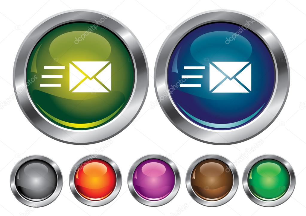 Vector collection icons with speed mail sign, empty button inclu