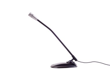 Beyaz üstüne siyah mikrofon