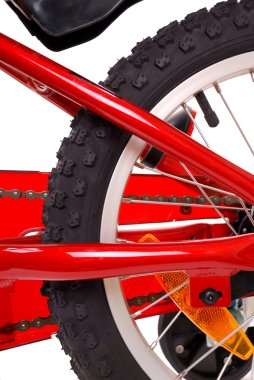 Yeni kırmızı çocuk Bisiklet beyaz