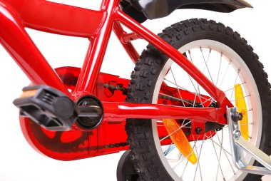 Yeni kırmızı çocuk Bisiklet beyaz