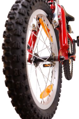 Yeni kırmızı bisiklet beyaz