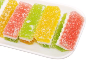 meyve dilimleri beyaz şeker