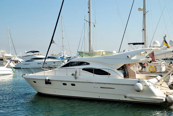 White yachts on an anchor — Stock Photo, Image