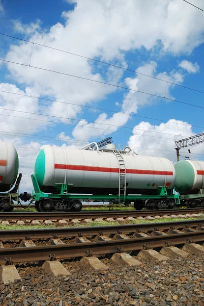 Oil transportation in tanks by rail — Stock Photo, Image