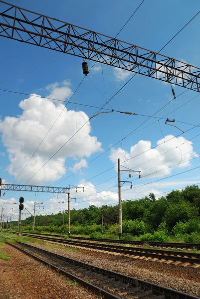 Bekijk op zomer spoorweg — Stockfoto