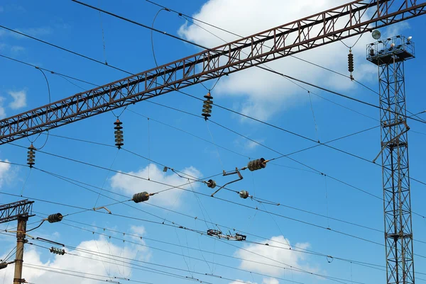 Infra-estrutura eléctrica da via férrea — Fotografia de Stock