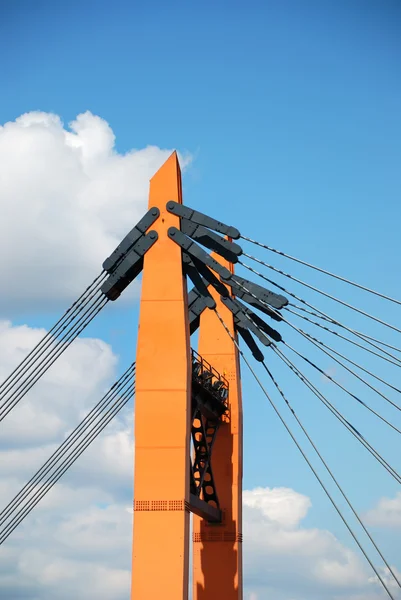 Part of the bridge with ropes — Stock Photo, Image