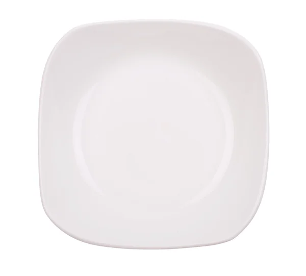 The square white dish isolated — Stock Photo, Image