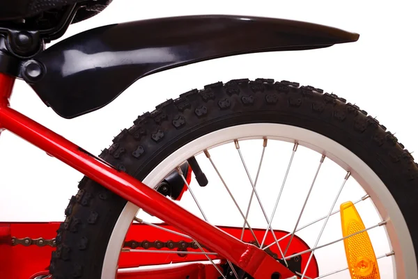 Yeni kırmızı bisiklet beyaz