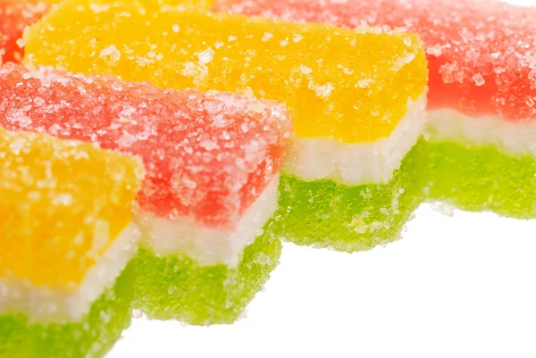 Meyve dilimleri beyaz şeker — Stok fotoğraf