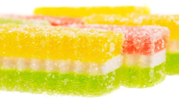 Fruchtbonbons Scheiben auf dem weißen — Stockfoto