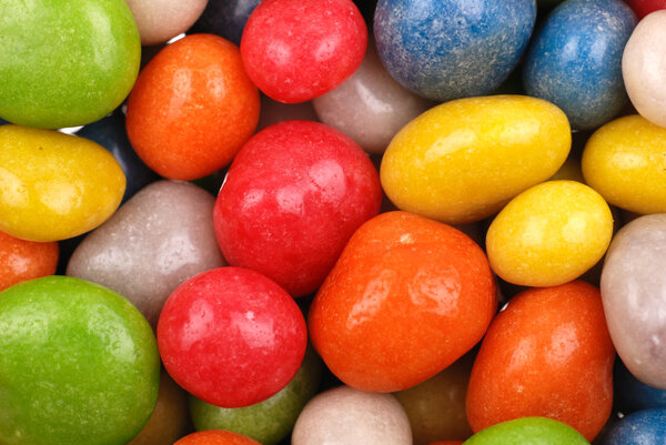 Multicolored sweets covered with glaze
