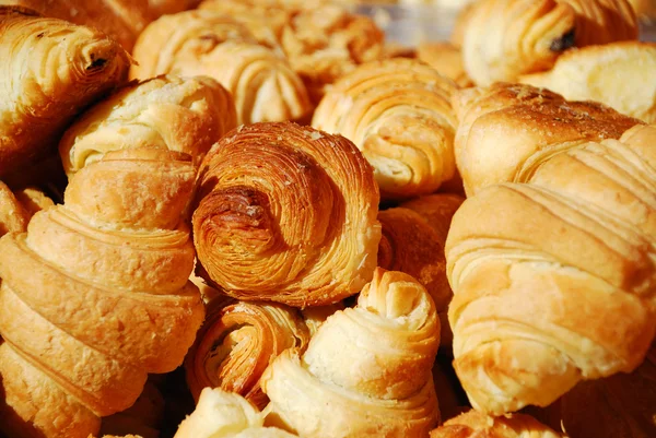 Bakgrund från färska bullar — Stockfoto