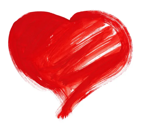 Red big heart. watercolor drawing — Stock Photo, Image