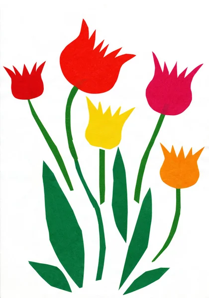 Flores. Aplicativo de papel para crianças . — Fotografia de Stock