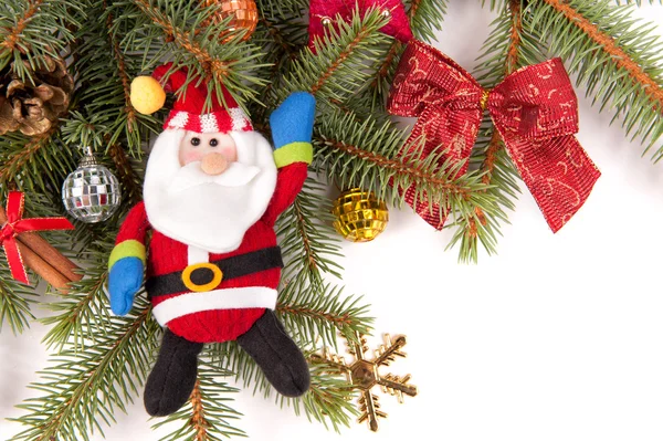 Decorazione dell'albero di Natale con Babbo Natale — Foto Stock
