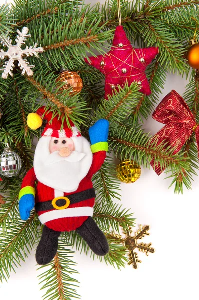 Χριστουγεννιάτικο δέντρο διακόσμηση με τον Άγιο Βασίλη — Φωτογραφία Αρχείου