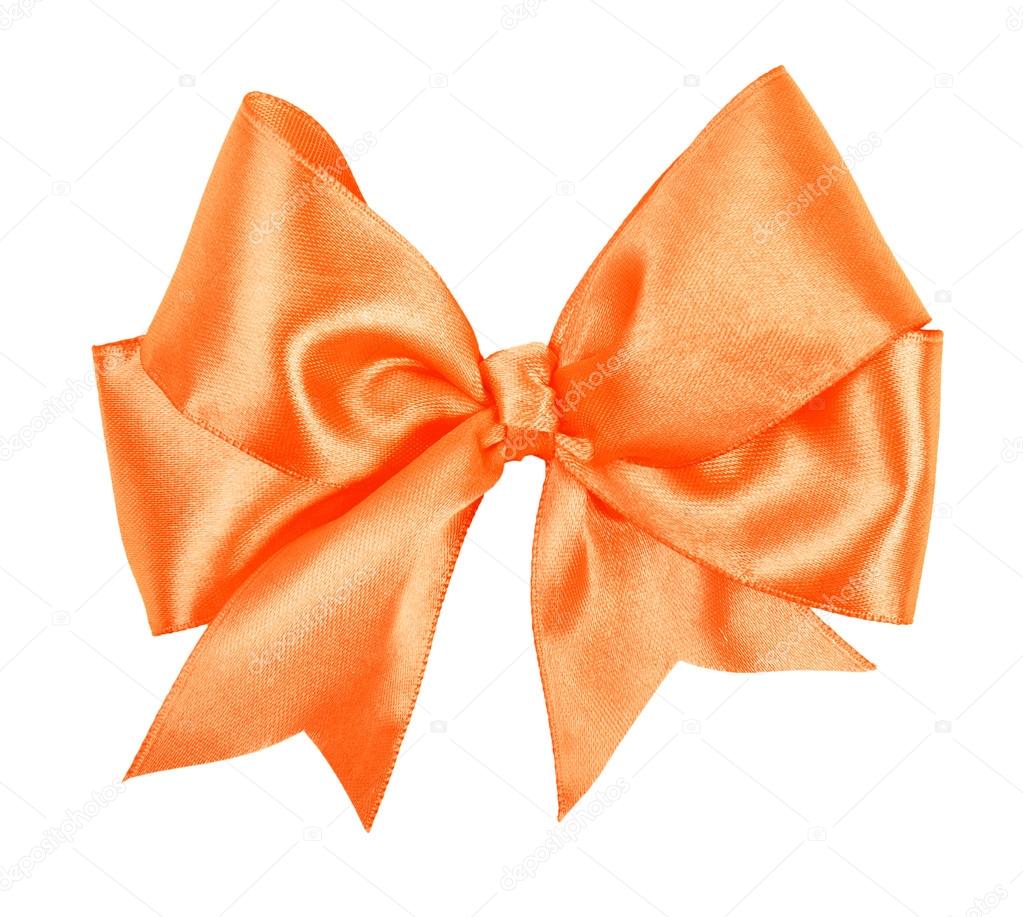 Orange bow, ribbon. Isolated. On white background , #sponsored