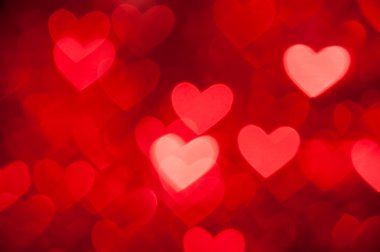 Red bokeh of hearts background