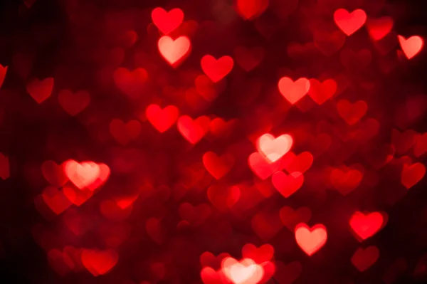 Rojo bokeh de corazones fondo — Foto de Stock