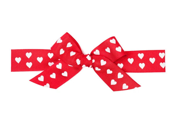 Red bow with hearts — Stock Photo, Image
