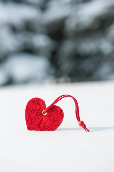 Heart at snow — Stock Photo, Image