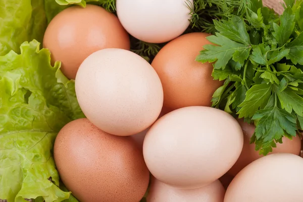 Oeuf avec légumes verts — Photo