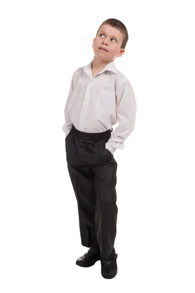 Business pojke på vit — Stockfoto