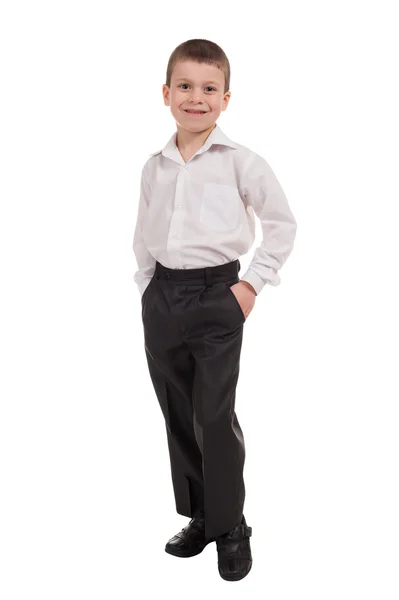 Бізнес-хлопчик на білому — стокове фото