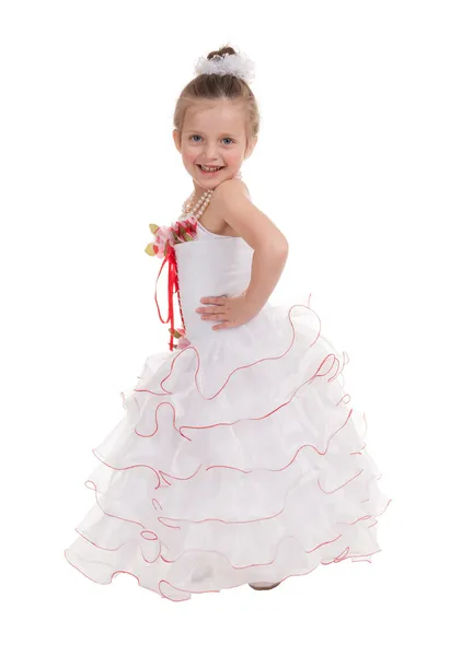 Девушка в бальном платье — стоковое фото