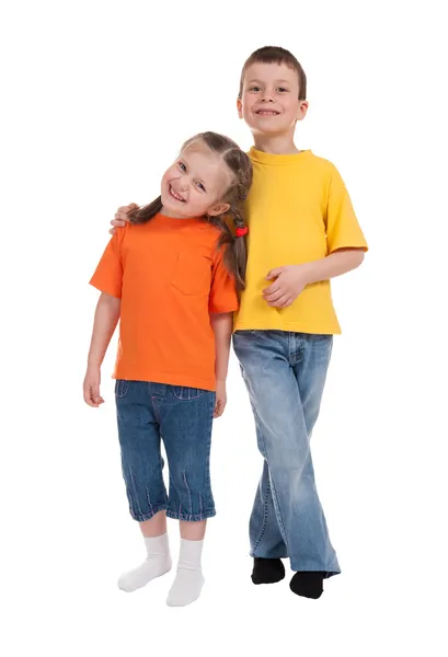 Sorrindo menino e menina — Fotografia de Stock