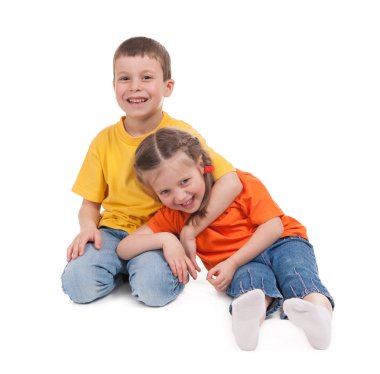 erkek ve kız gülümseyerek