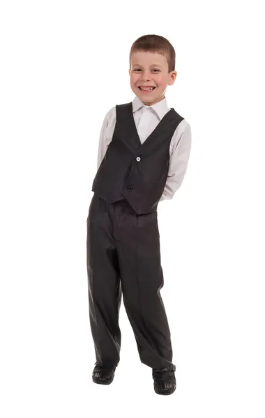 Smiling boy in suit — Stock Photo, Image