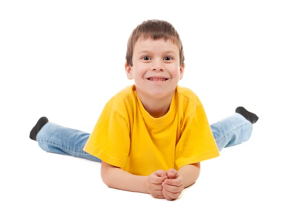 Boy in yellow t-shirt isolated — Stock Photo, Image