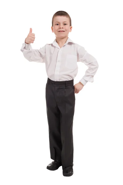 Boy show best gesture — Stock Photo, Image