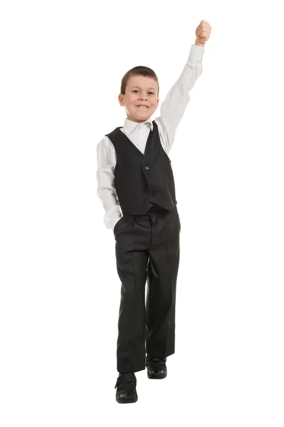 Boy in a suit on white — Stock Photo, Image