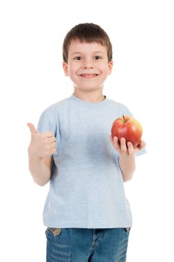 apple üzerinde beyaz bir çocukla