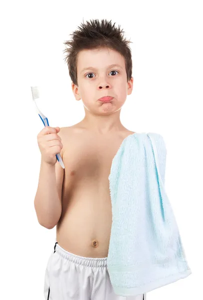 Bambino con i capelli bagnati — Foto Stock
