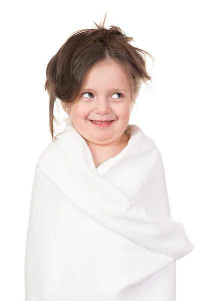 Kind im weißen Handtuch — Stockfoto